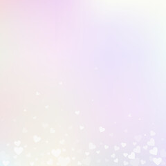 White heart love confettis. Valentine's day gradie