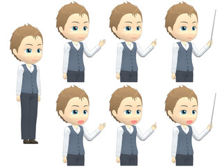 [Presentation A] Caucasian Man Vest short hair oblique angle