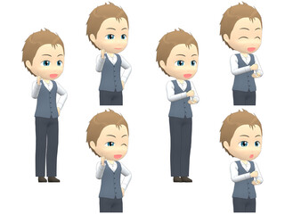 [Inspiration A] Caucasian Man Vest short hair oblique angle