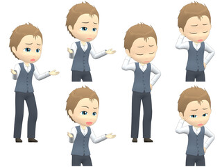 [Trouble A] Caucasian Man Vest short hair oblique angle