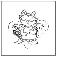 abstract doodle design element | Butterfly design hand drawn coloring pages for Kids and adults