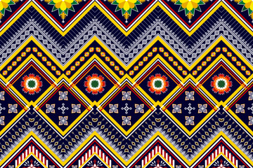 Abstract rug geometric ethnic pattern design. Tribal boho native ethnic traditional embroidery vector background. Aztec fabric carpet mandala ornament ethnic chevron textile decoration wallpaper.