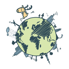 Earth and environment, Map of world, Christmas,