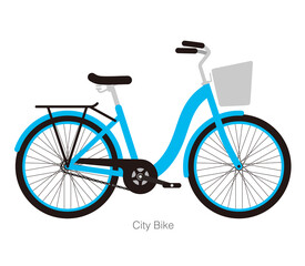 Simplified vector city bike, move fast illustration