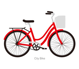 Simplified vector city bike, move fast illustration