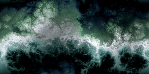 dramatic green and white storm effect ,clouds, sea, foam, seamless tile
