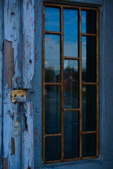 old rusty factory door, old door
