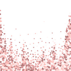 Pink heart love confettis. Valentine's day falling