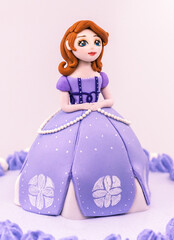 Fondant girl doll princess cake
