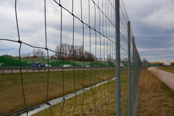 the bypass seen from the emergency road, the motorway in the background of nature