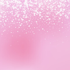 White heart love confettis. Valentine's day gradie