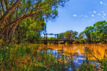 Darling River bridge far from park