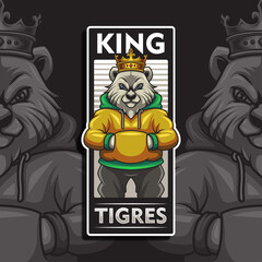 King tiger hoodie illustration