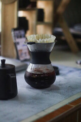 coffee drip on the table 