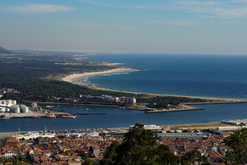 Fototapeta premium City of Viana do Castelo, Portugal - View of the Sanctuary of the Sacred Heart of Jesus, Monte de Santa Luzia - July 2020