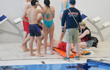 Group of teenagers learning about life rescue