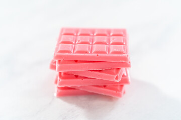 Mini pink chocolates