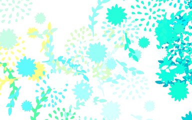 Light Green vector abstract pattern with flowers