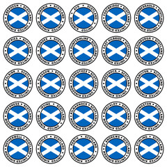 Round Scotland City Flag Clipart Set