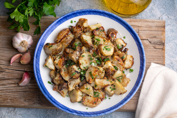 Homemade Roasted Jerusalem Artichoke Sunchokes with Garlic and Cheese