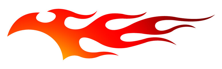 Flame car decal fire car sticker vector art silhouette graphic on white background © Artoholics