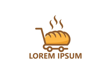 Bread store logo template design vector