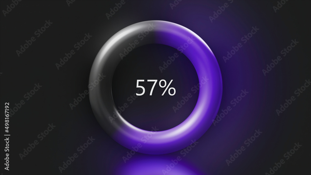 Aufkleber ring with luminous loading line. motion. luminous loading ring with percentages. percentage of load 