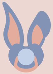 Illustration baby rabbit sky blue light pink sky background icon symbol design graphic draw designer illustrator