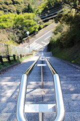 谷山神社の急な階段