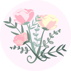 Illustration flowers bouquet self love special day gift giving happiness plant yellow light pink background icon symbol image photography ideas inspiration motivation