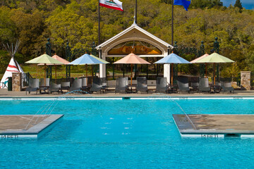 Swimming Pool at Winery in Geyserville, California, USA