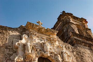 The Hand Carved Facade of Mission San José y San Miguel de Aguayo (Mission San Jose') Known as the...