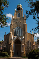 Historic Temple Congregation Mickve Israel Synagogue in Monterey Square, Savannah, Georgia, USA