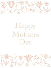 ピンクと茶色の北欧母の日フレーム