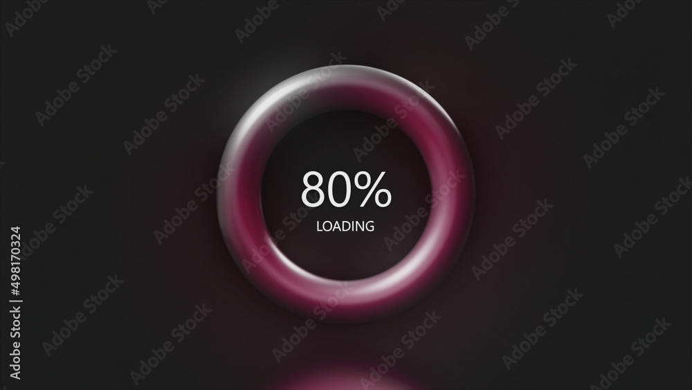 Aufkleber ring with luminous loading line. motion. luminous loading ring with percentages. percentage of load 