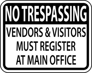 Vendors and Visitors Must Register Sign On White Background
