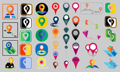 location icon vector.pattern with numbers