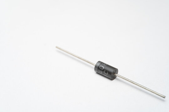 Close up of diode isolated on white background. A diode on the white