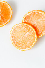 Fresh Citrus Fruit. Lemon, Orange, Mandarin, Grapefruit on Solid White Colored Background.