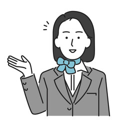 案内　女性　イラスト