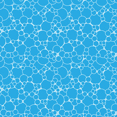 Obraz premium Blue bubbles. Foam texture. Abstract geometric seamless pattern