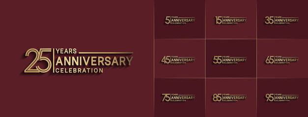 set of anniversary premium collection golden color can be use for celebration event