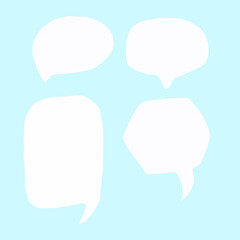 Blank empty white speech bubbles. Speech or bubbles talk isolated on white background.