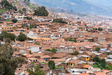 Fototapeta na wymiar Tejados de la ciudad del Cusco - Rooftops of the city of Cuzco, Peru
