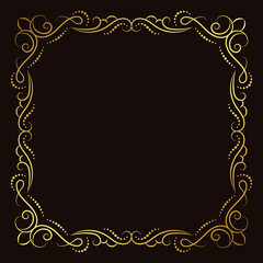 Luxury golden floral frame design elegant background vector