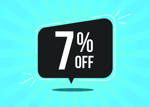 1 percent off. Black balloon on top of a light blue background