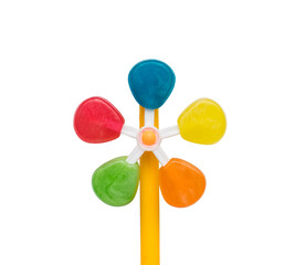 Colorful candy lollipops isolated on a white background.