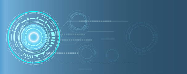 Illustration or vector of circle and line black and white abstract engineering technology background, communication and innovation