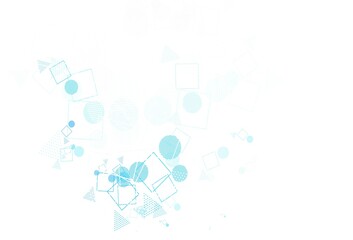 Fototapeta premium Light BLUE vector layout with circles, lines, rectangles.
