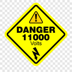 Danger, 11000 Volts, sign vector